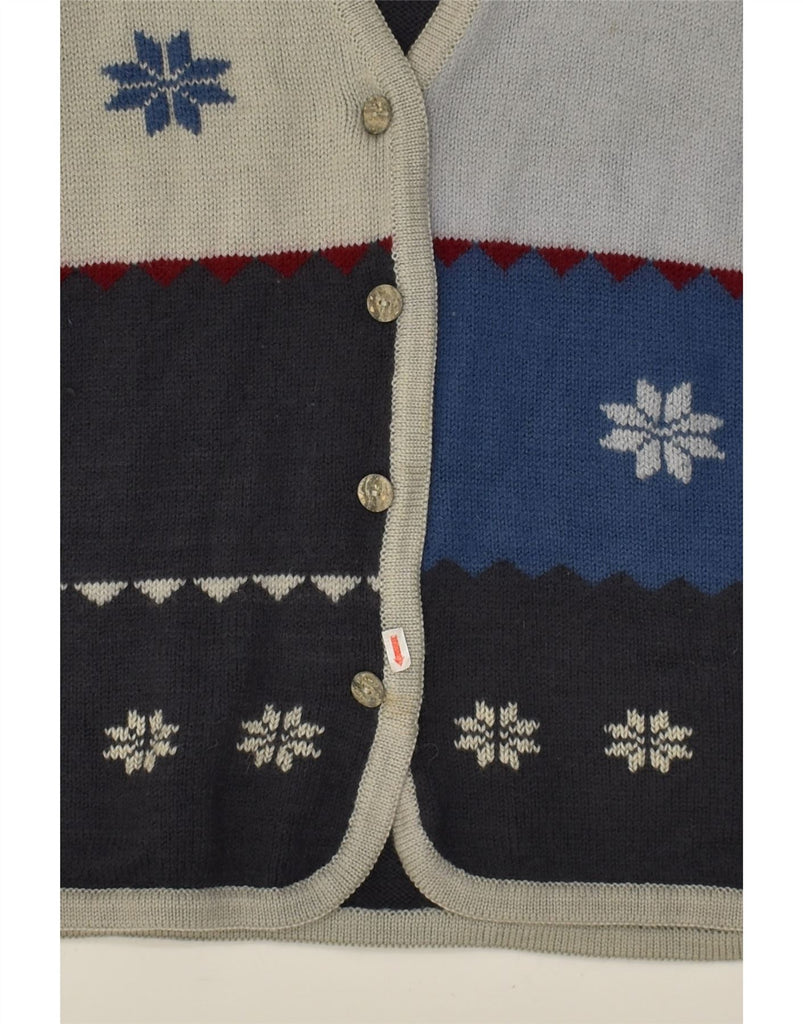 VINTAGE Womens Sleeveless Cardigan Sweater UK 16 Large Navy Blue | Vintage Vintage | Thrift | Second-Hand Vintage | Used Clothing | Messina Hembry 