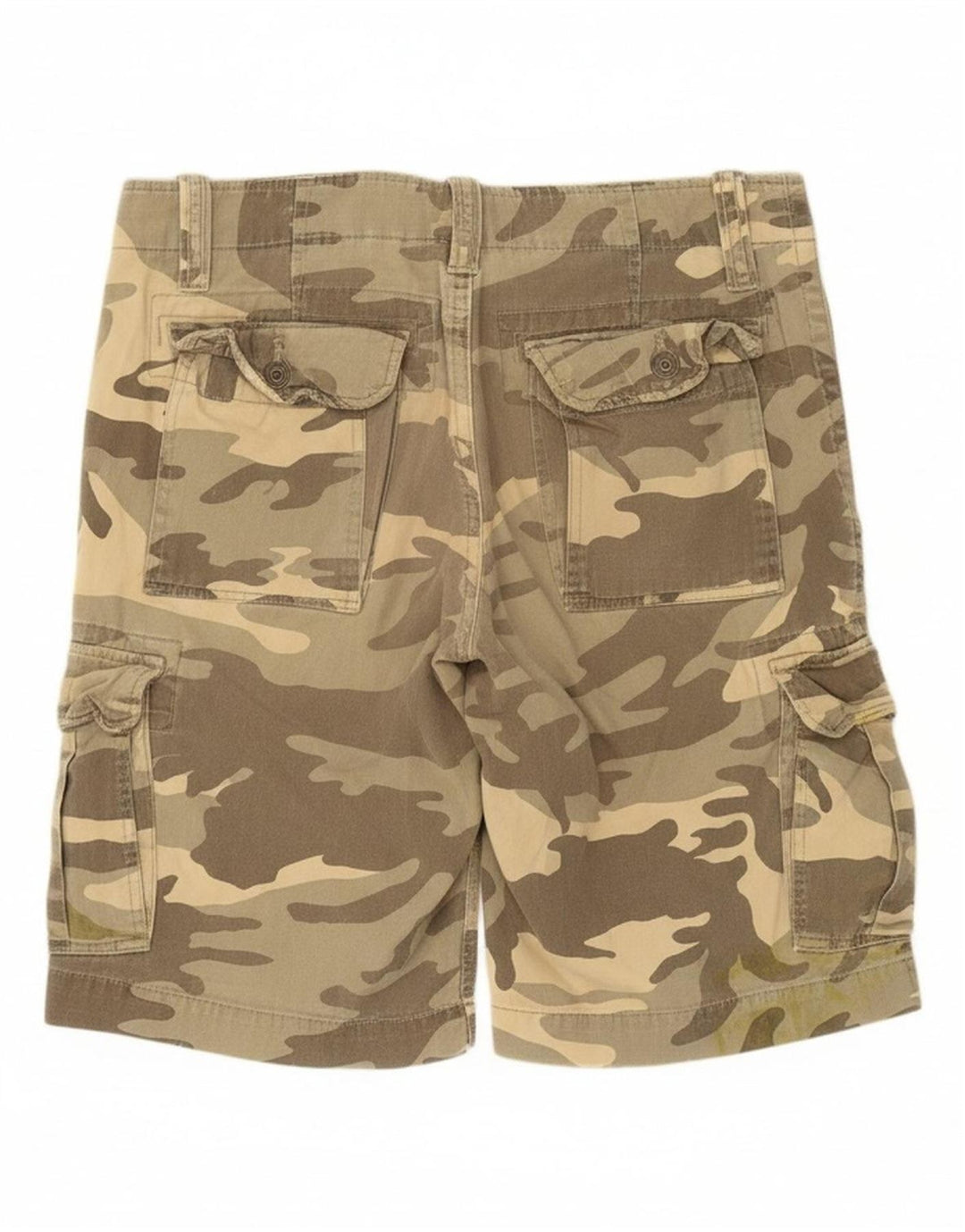 TOMMY HILFIGER Mens Cargo Shorts W31 Medium Khaki Camouflage Cotton