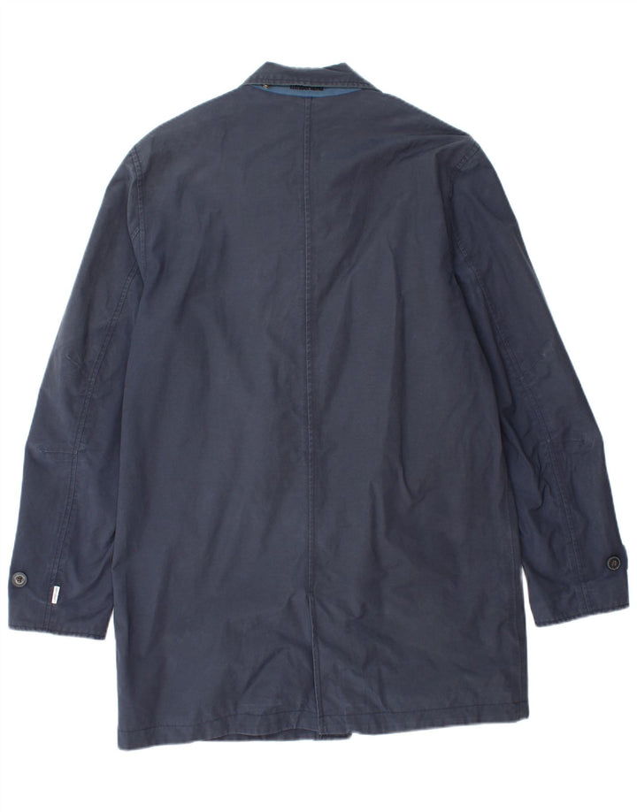 TIMBERLAND Mens Windbreaker Coat UK 38 Medium Navy Blue Cotton