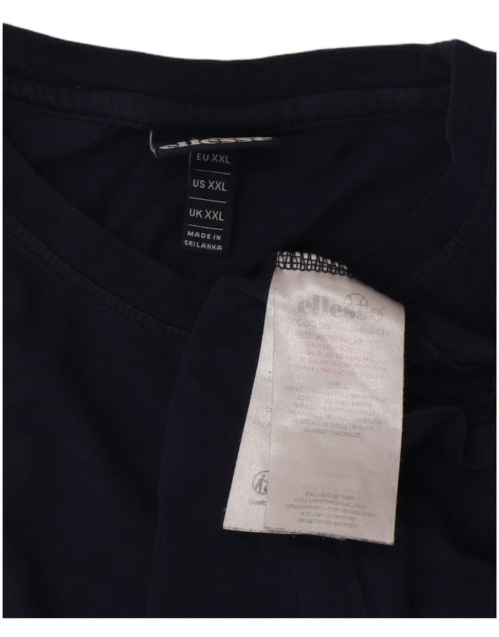 Ellesse Mens Graphic T-Shirt Top 2XL Navy Blue Cotton