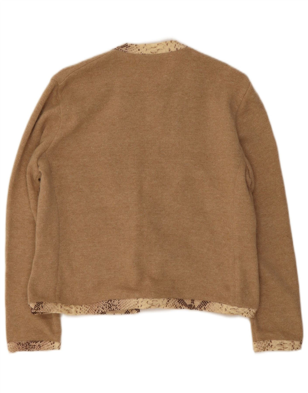 Daniela Drei Womens Front Tie Cardigan Sweater IT 44 Medium Brown Wool