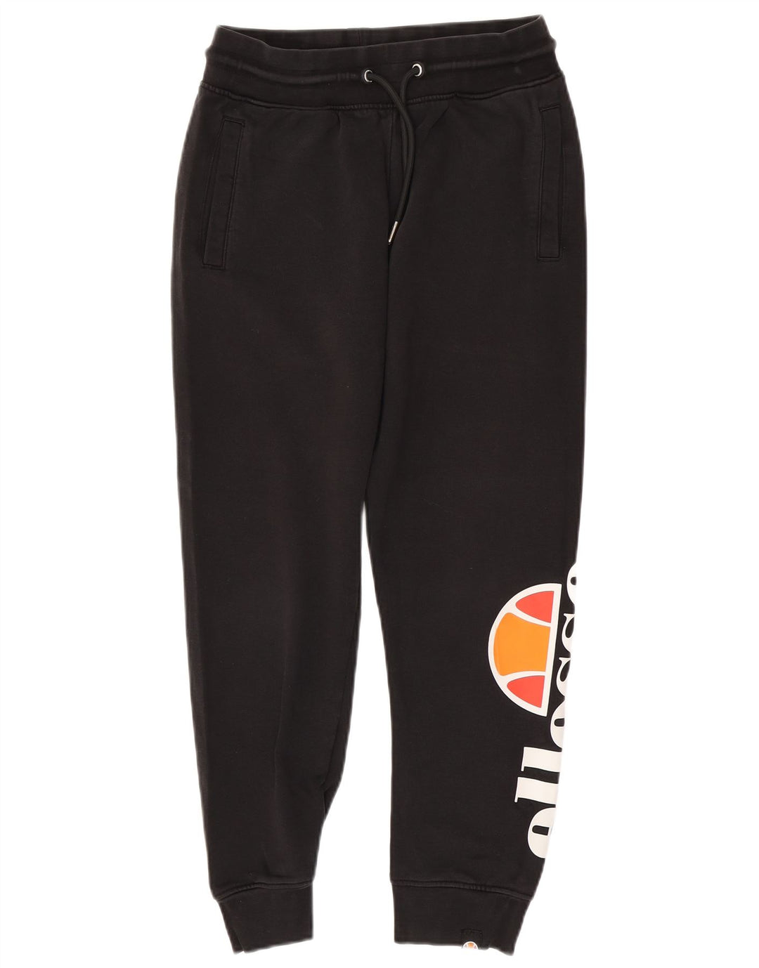 ELLESSE Mens Graphic Tracksuit Trousers Joggers Small  Black Cotton