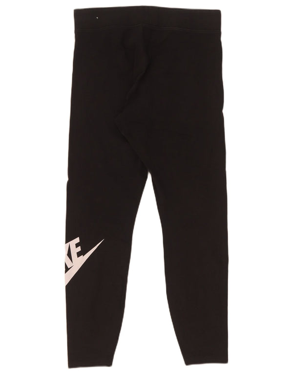 Nike Womens Graphic Leggings UK 16 Large Black Cotton