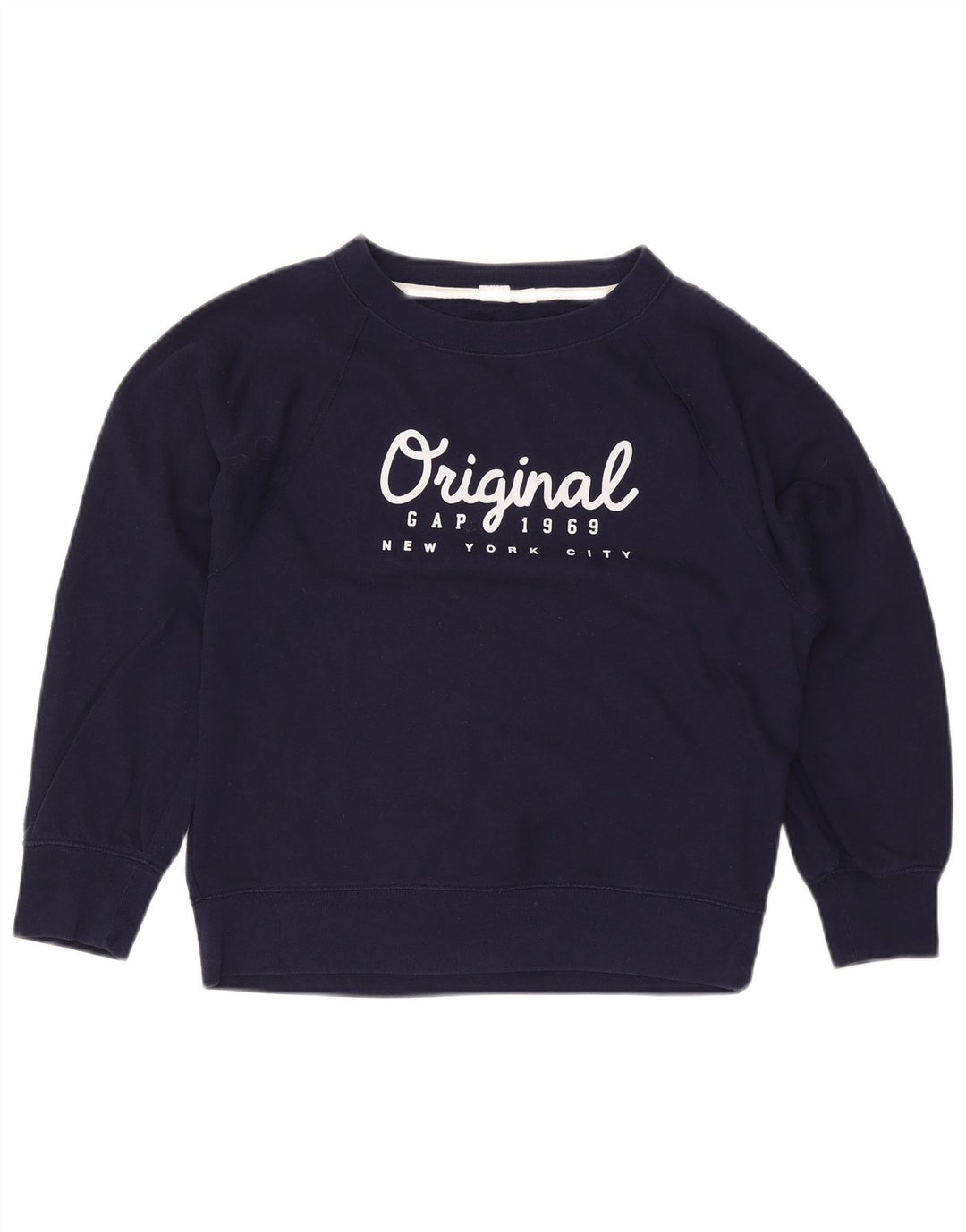 Gap Womens Oversized Graphic Sweatshirt Jumper UK 10 Small Navy Blue Cotton