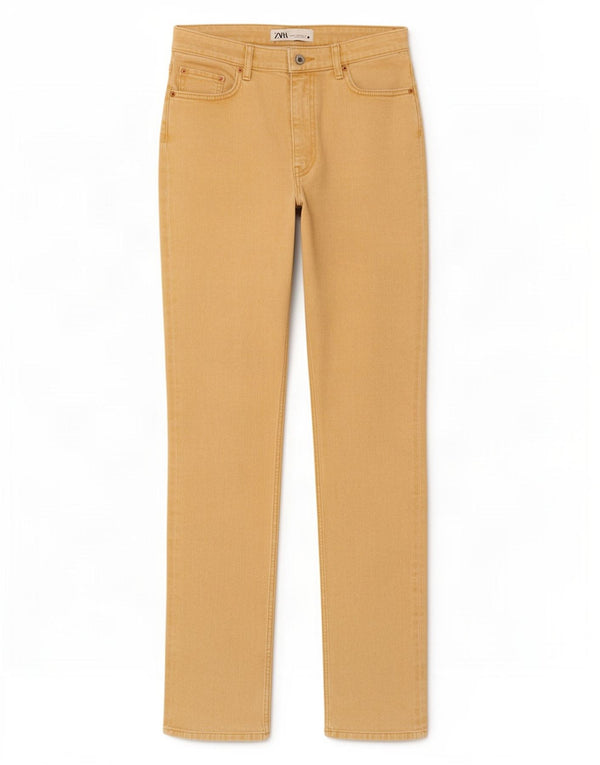 Zara Womens Slim Jeans EU 36 XS W26 L33 Beige Cotton