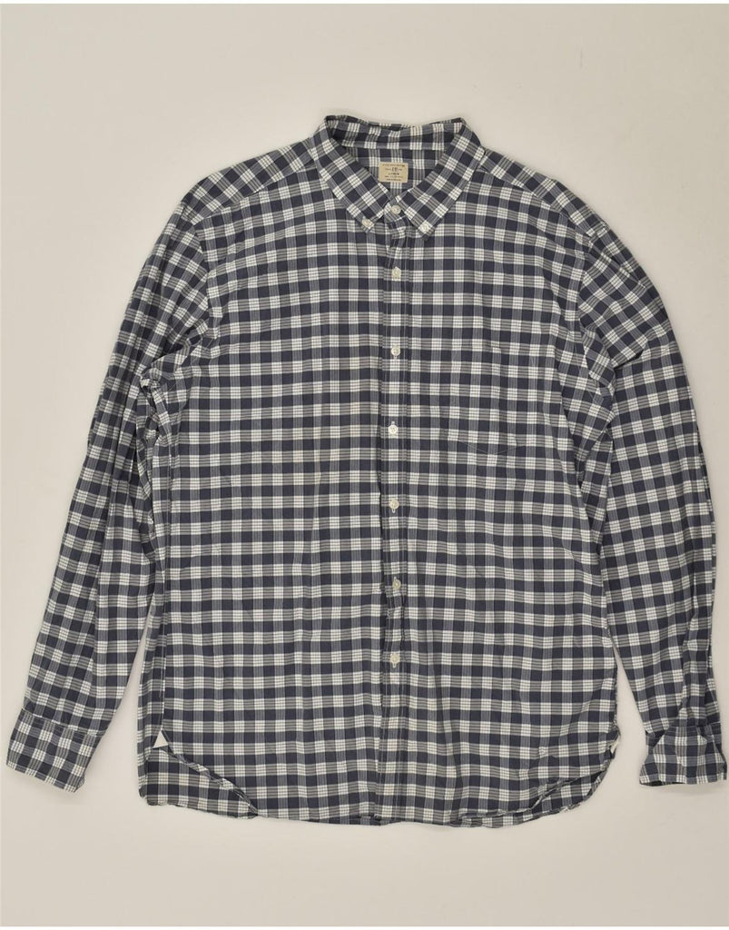 J. CREW Mens Shirt Size 17 17 1/2 XL Grey Check Cotton | Vintage J. Crew | Thrift | Second-Hand J. Crew | Used Clothing | Messina Hembry 