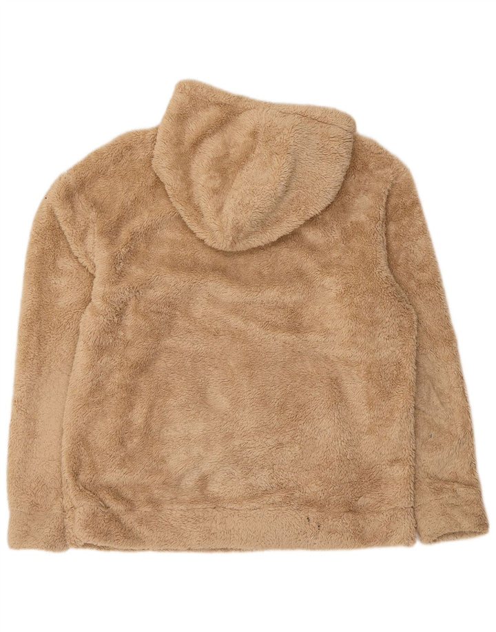 ZARA Mens Hooded Fleece Jumper Large Beige