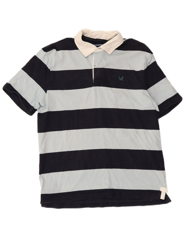 Crew Clothing Mens Rugby Polo Shirt Small Blue Striped Cotton