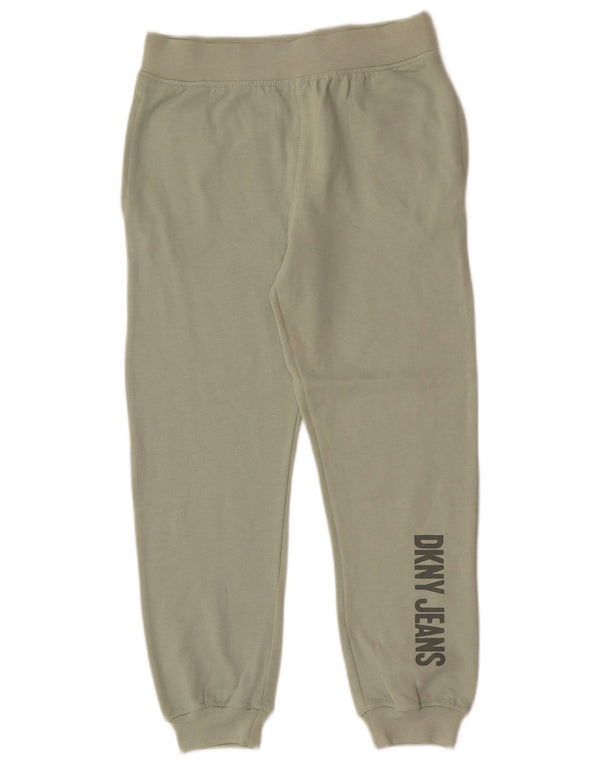 Dkny Girls Graphic Tracksuit Trousers Joggers 9-10 Years Green Cotton