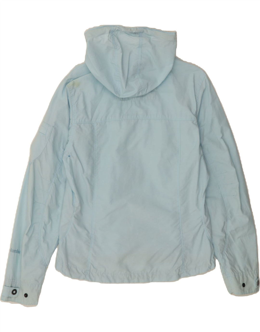 COLUMBIA Womens Oversized Hooded Rain Jacket UK 10 Small Blue Cotton Vintage Columbia and Second-Hand Columbia from Messina Hembry 