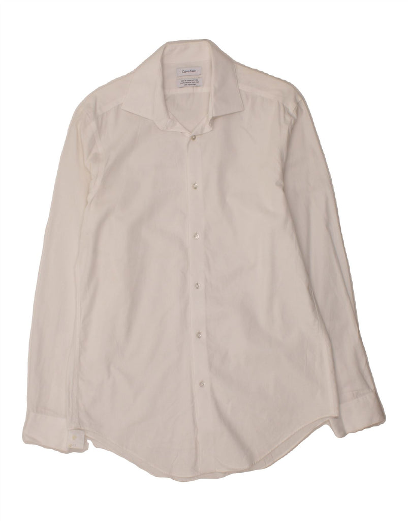 CALVIN KLEIN Mens Shirt Size 15 Medium White Cotton Vintage Calvin Klein and Second-Hand Calvin Klein from Messina Hembry 