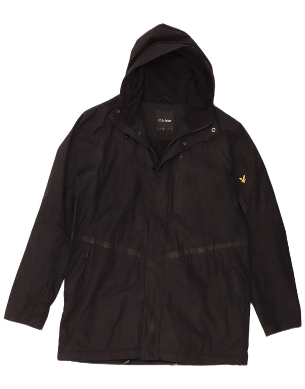 Lyle & Scott Mens Hooded Windbreaker Jacket UK 38 Medium Black Polyester