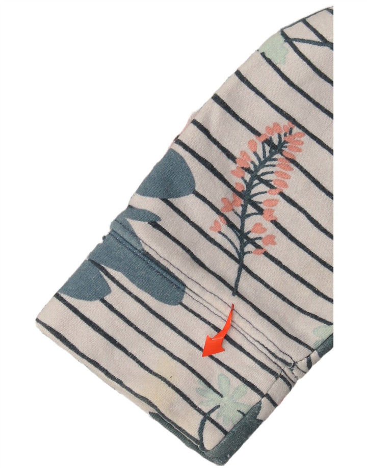 JOULES Womens Button Neck Sweatshirt Jumper UK 10 Small White Floral