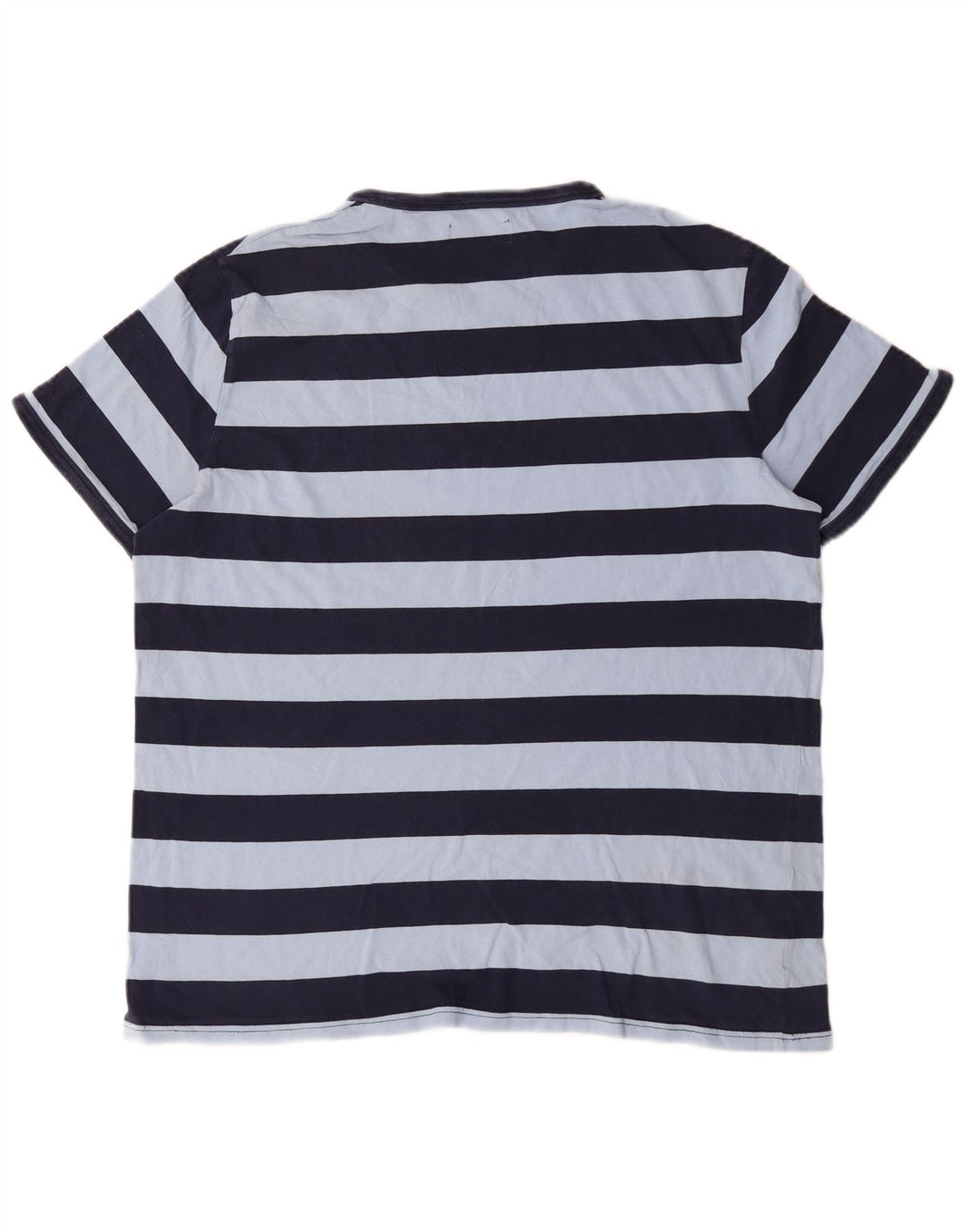 Fred Perry Mens T-Shirt Top XL Blue Striped Cotton