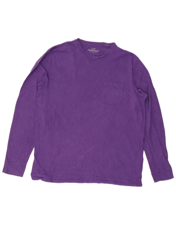 Vineyard Vines Mens Top Long Sleeve Large Purple Cotton