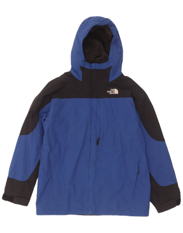 The North Face Mens Hooded Windbreaker Jacket UK 42 XL Blue Colourblock