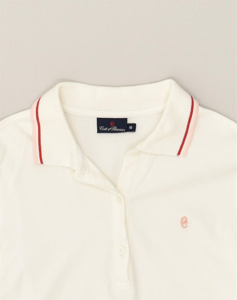 CONTE OF FLORENCE Womens Polo Shirt UK 10 Small White Cotton | Vintage Conte of Florence | Thrift | Second-Hand Conte of Florence | Used Clothing | Messina Hembry 