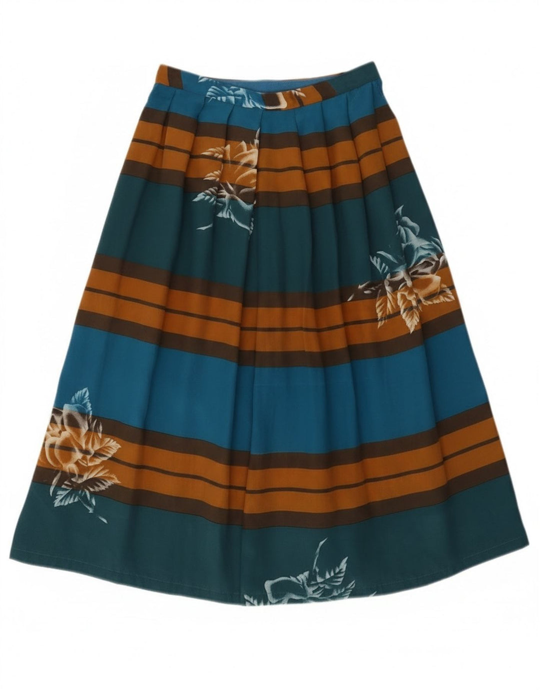 Vintage Womens Pleated A-Line Skirt W24 XS Multicoloured Striped