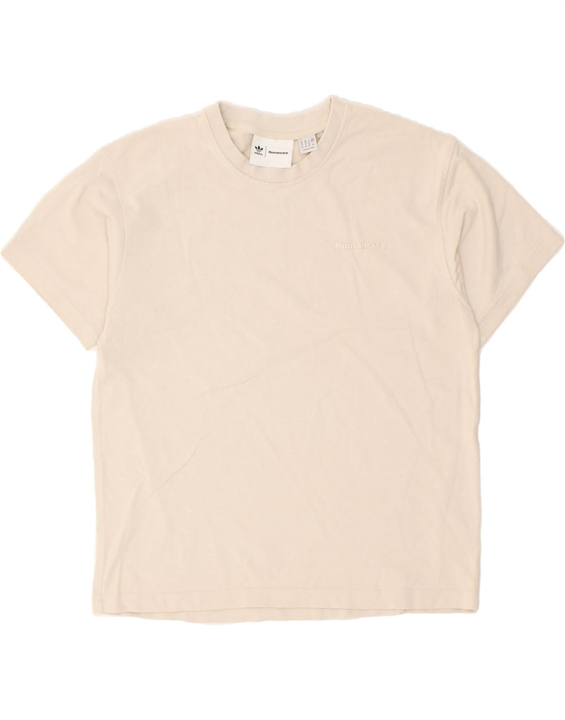 ADIDAS Mens T-Shirt Top Medium Beige Cotton | Vintage Adidas | Thrift | Second-Hand Adidas | Used Clothing | Messina Hembry 