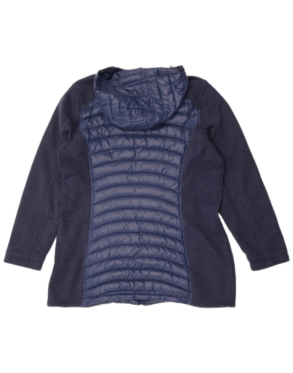 CALVIN KLEIN Womens Hooded Padded Jacket UK 18 XL Navy Blue Colourblock