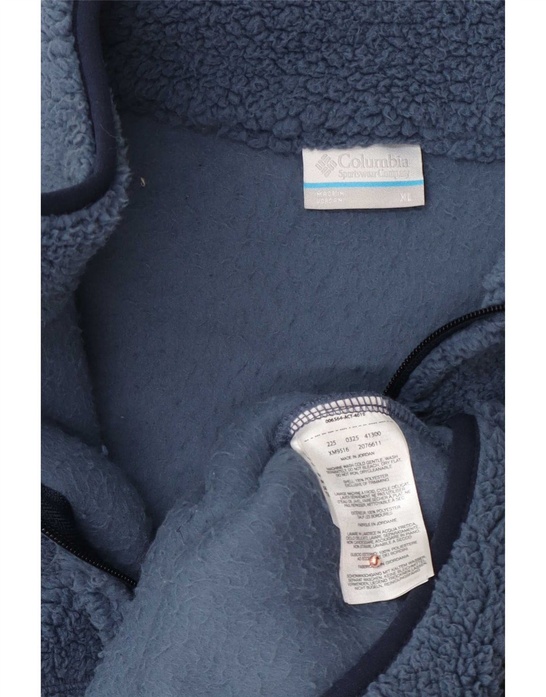 Columbia Mens Fleece Jacket UK 42 XL Blue Polyester