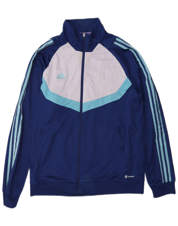 Adidas Mens Aeroready Tracksuit Top Jacket Large Blue Colourblock Polyester