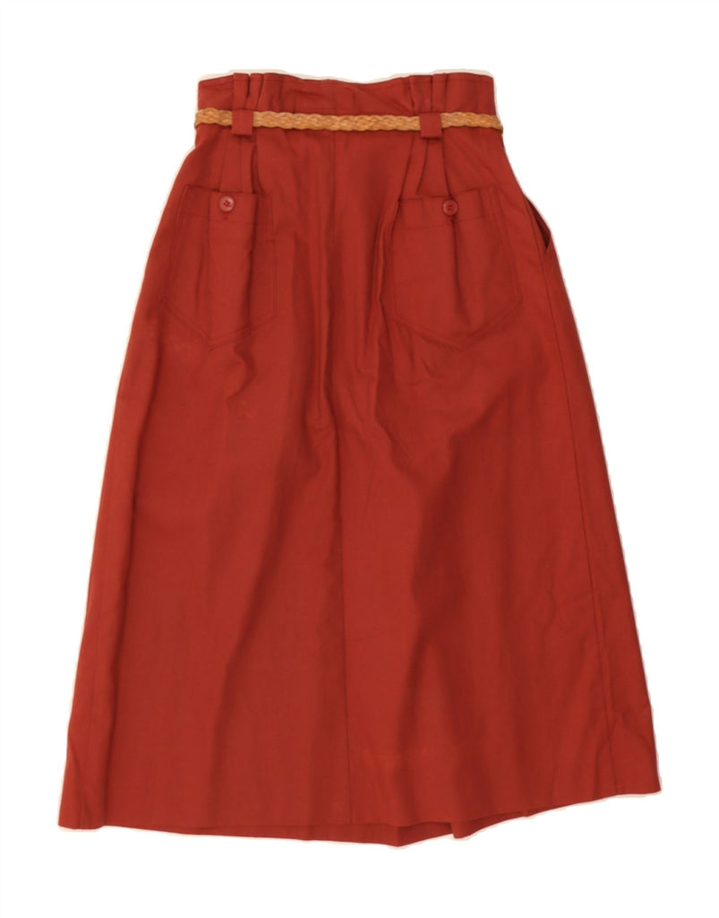 I BLUES Womens A-Line Skirt IT 40 Small W24 Red Vintage i Blues and Second-Hand i Blues from Messina Hembry 