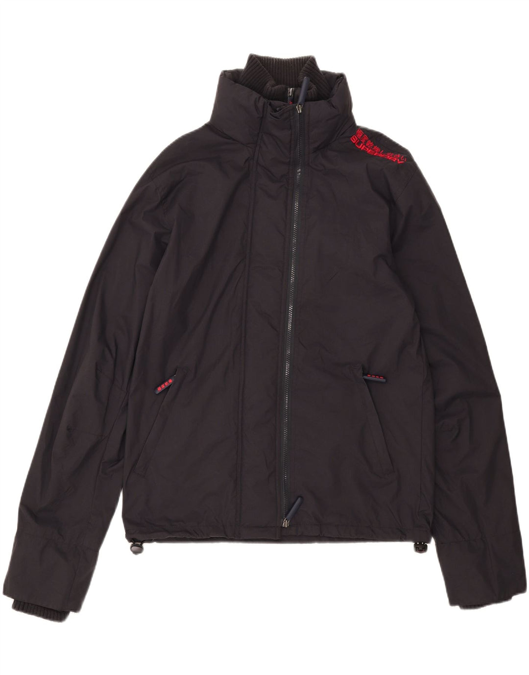 Superdry Mens Rain Jacket UK 40 Large Navy Blue Nylon