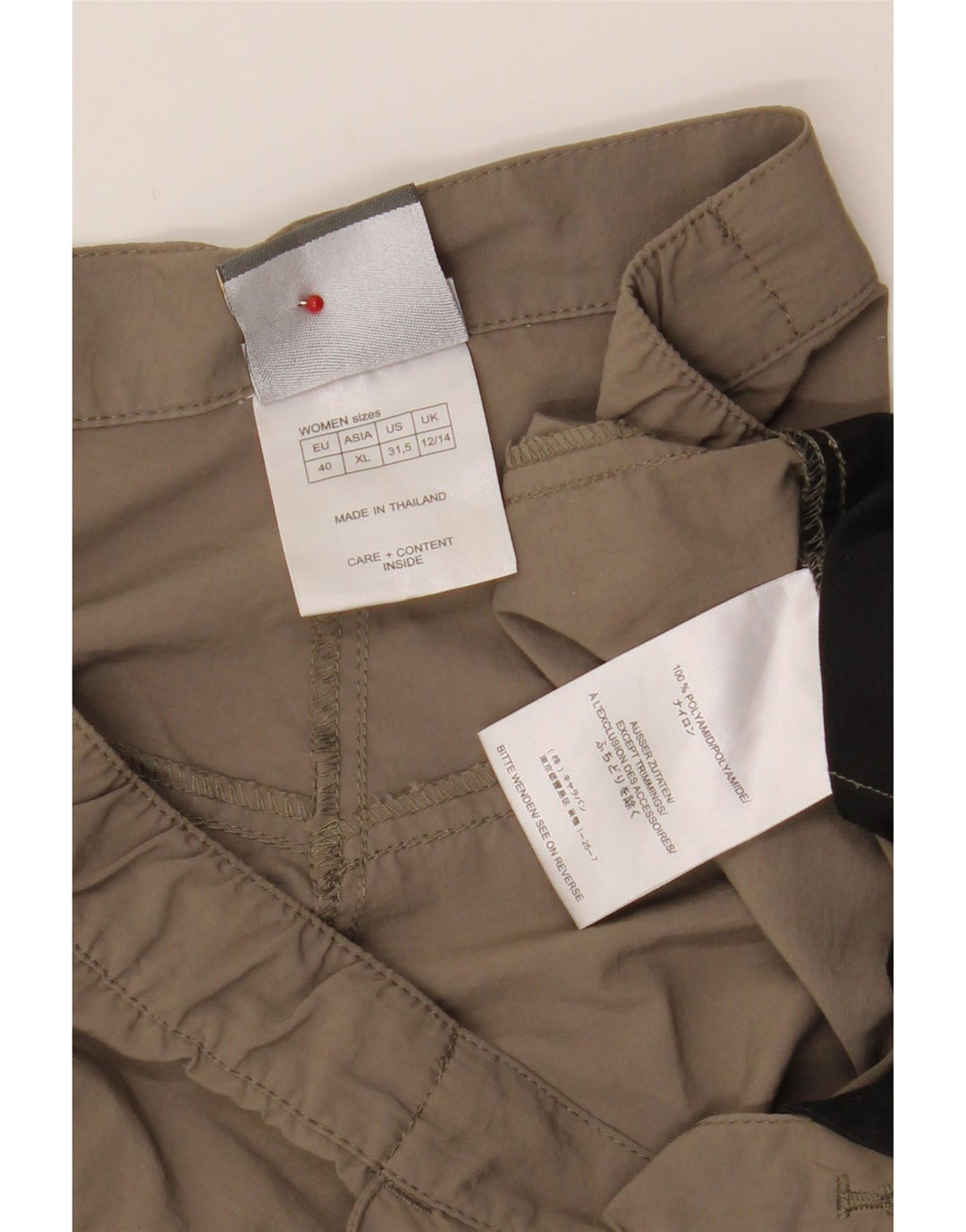 JACK WOLFSKIN Womens Hiking Capri Trousers UK 12/14 Medium  Khaki Vintage Jack Wolfskin and Second-Hand Jack Wolfskin from Messina Hembry 