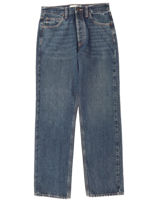 Topshop Womens Kort Straight Jeans W28 L32 Blue Cotton