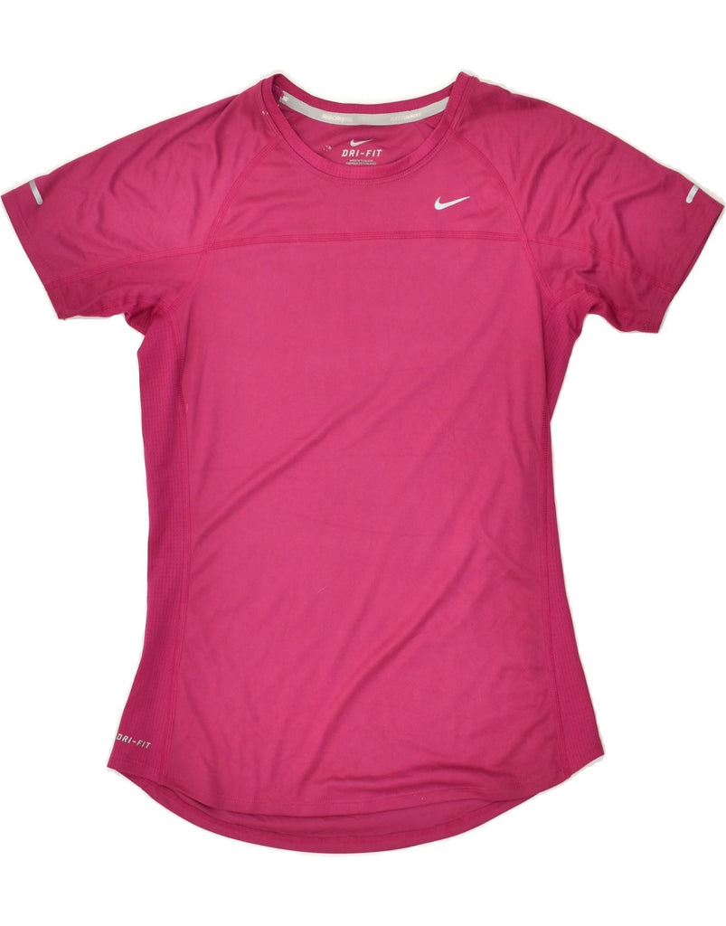 NIKE Womens Dri Fit T-Shirt Top UK 10 Small Pink Polyester | Vintage Nike | Thrift | Second-Hand Nike | Used Clothing | Messina Hembry 