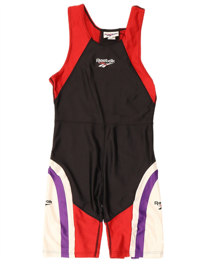 Reebok Womens Swimwear UK 10 Small Black Colourblock Polyester