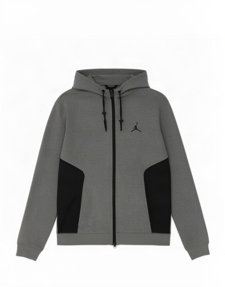 Jordan Mens Zip Hoodie Sweater Medium Grey Colourblock Polyester