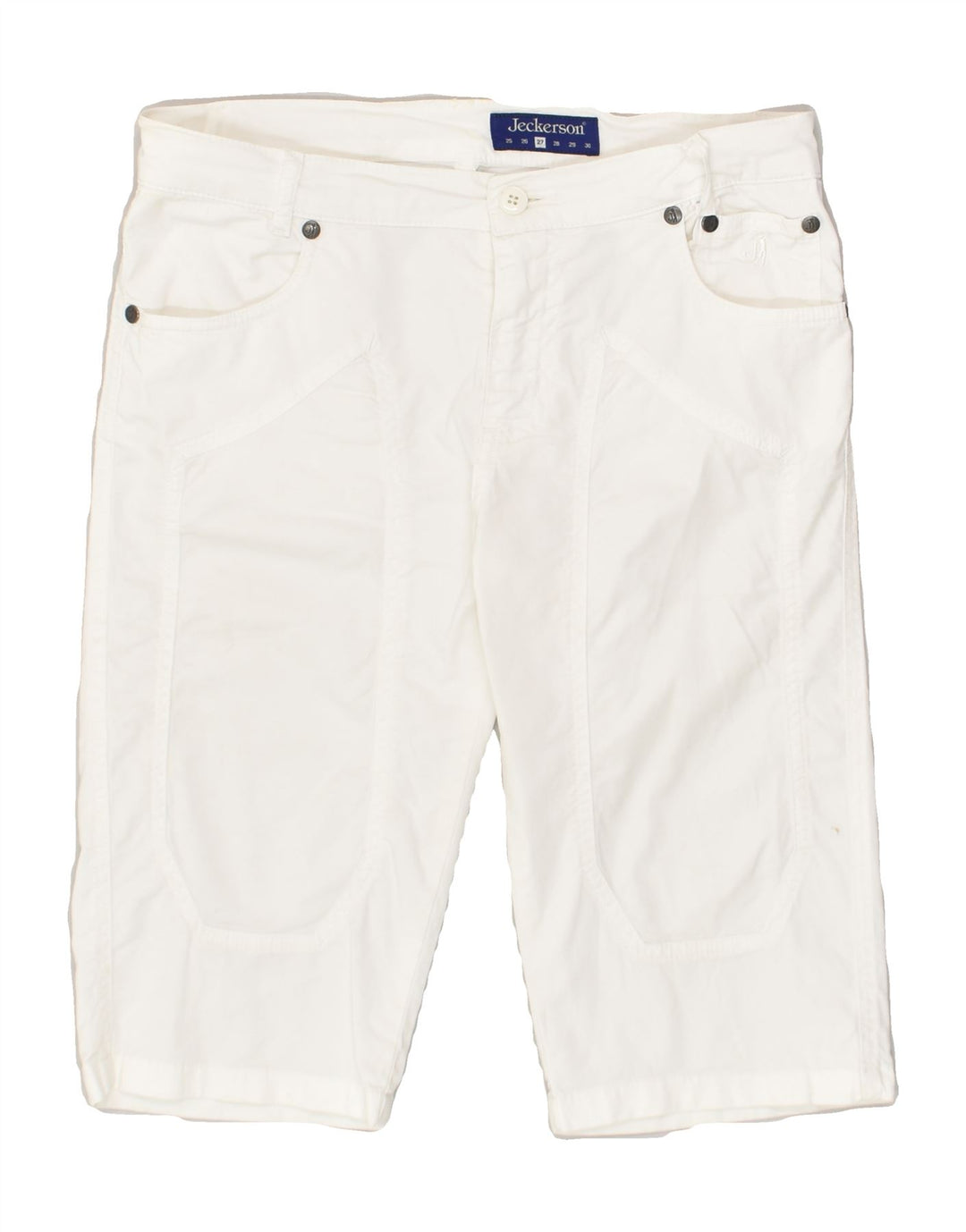JECKERSON Womens Bermuda Shorts W27 Small White Cotton | Vintage Jeckerson | Thrift | Second-Hand Jeckerson | Used Clothing | Messina Hembry 