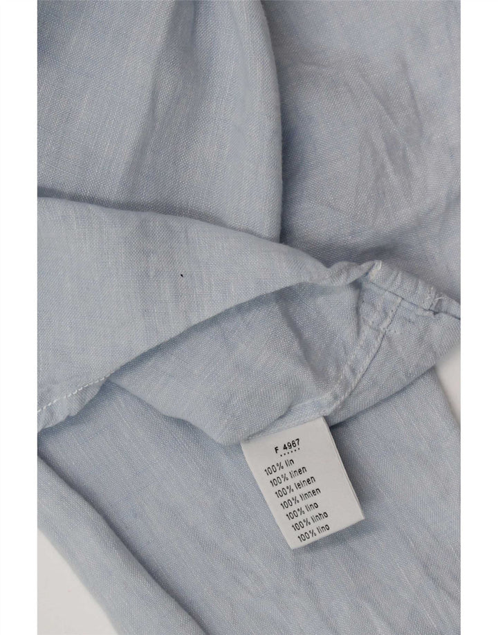 Lacoste Mens Regular Fit Shirt Size 40 Medium Blue Linen