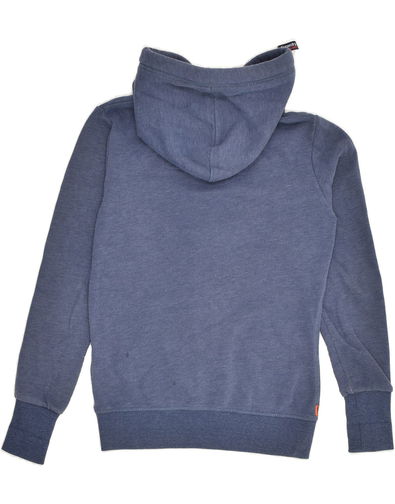 SUPERDRY Womens Zip Hoodie Sweater UK 8 Small Blue Cotton | Vintage Superdry | Thrift | Second-Hand Superdry | Used Clothing | Messina Hembry 