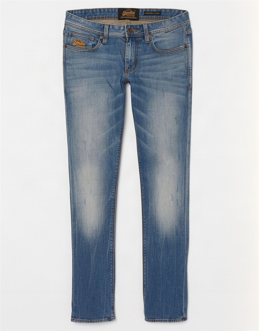Superdry Mens Corporal Distressed Slim Jeans W31 L32 Blue Cotton