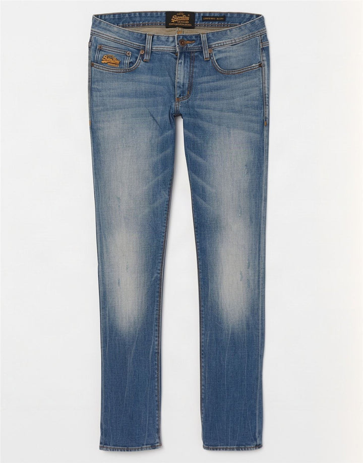 Superdry Mens Corporal Distressed Slim Jeans W31 L32 Blue Cotton
