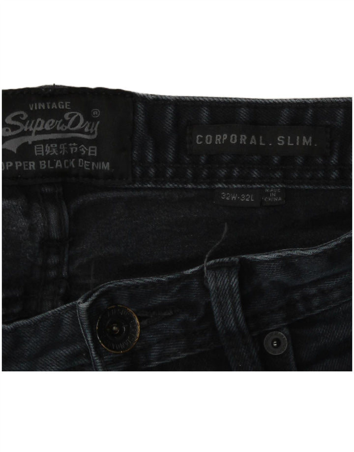 Superdry Mens Corporal Slim Jeans W32 L32 Navy Blue Cotton