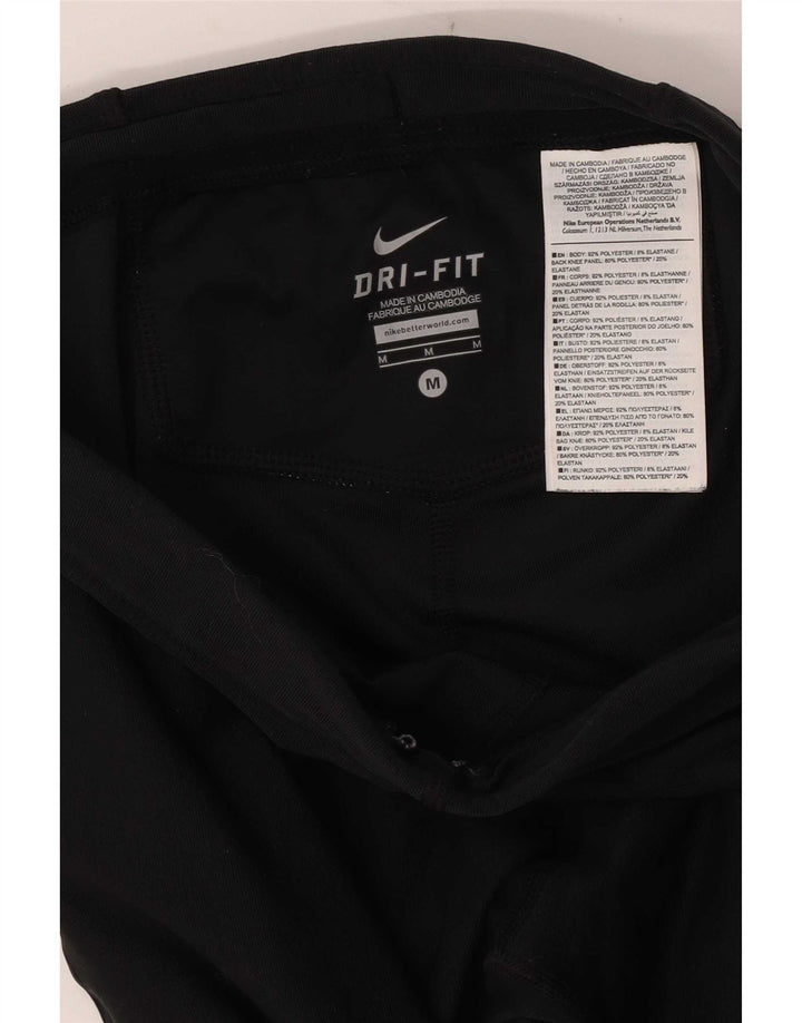 Nike Womens Dri Fit Leggings UK 12 Medium  Black Polyester