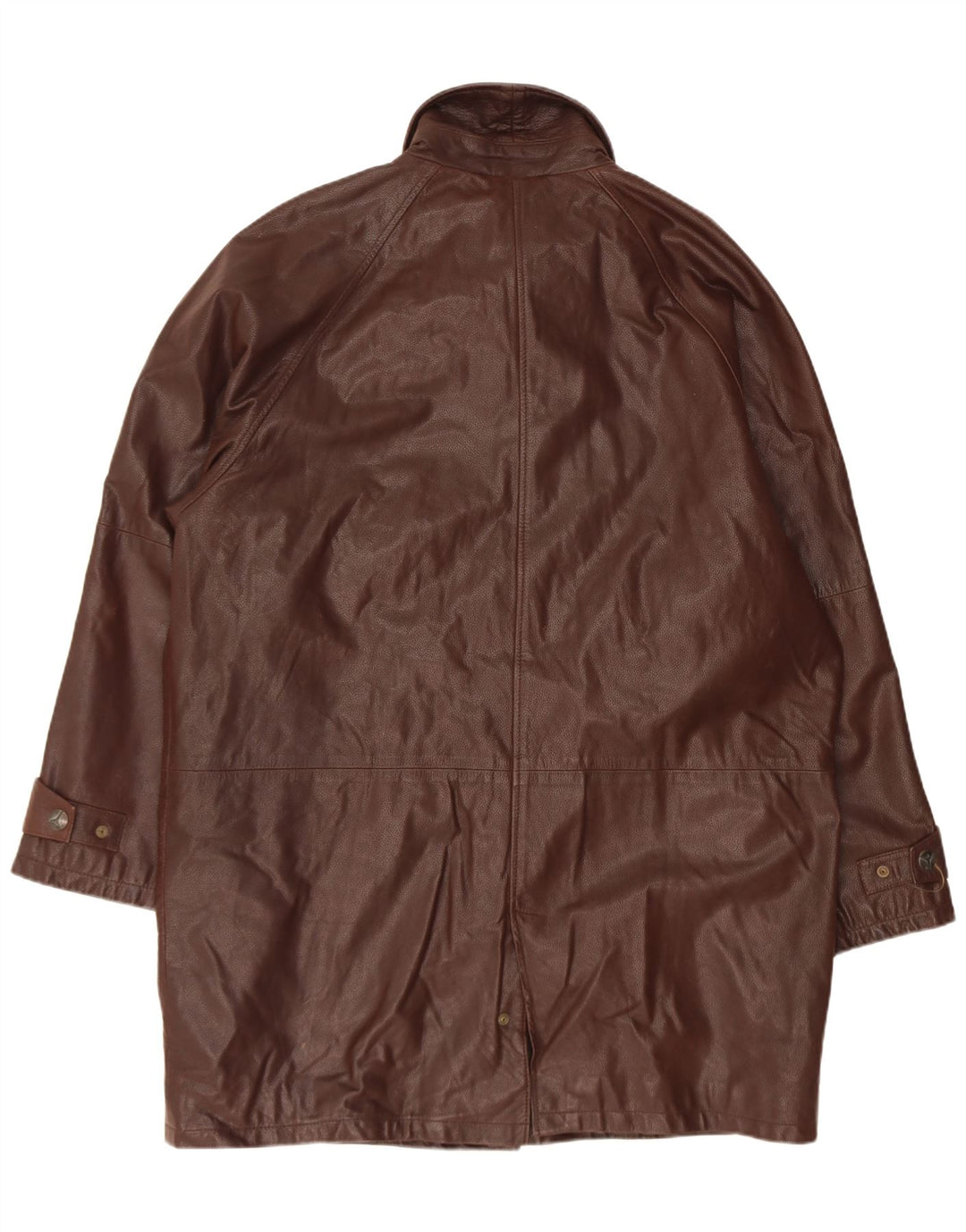 ARMA Mens Leather Coat IT 54 2XL Brown Leather