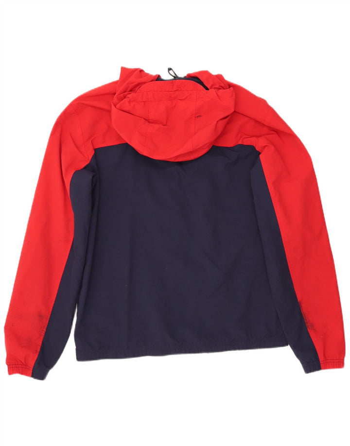 FILA Mens Hooded Rain Jacket UK 40 Large Blue Colourblock Polyamide