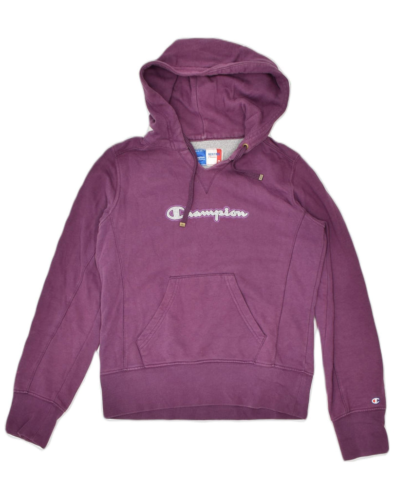 CHAMPION Womens Heritage Classics Hoodie Jumper UK 14 Medium Purple Cotton | Vintage | Thrift | Second-Hand | Used Clothing | Messina Hembry 