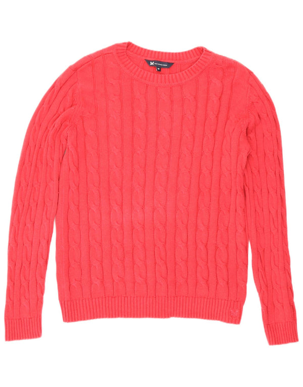 Crew Clothing Womens Boat Neck Jumper Sweater UK 12 Medium  Pink Cotton