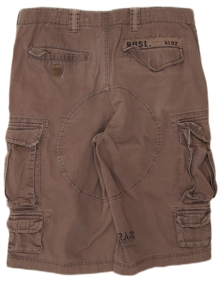 Russell Athletic Mens Cargo Shorts Large W34 Grey Cotton