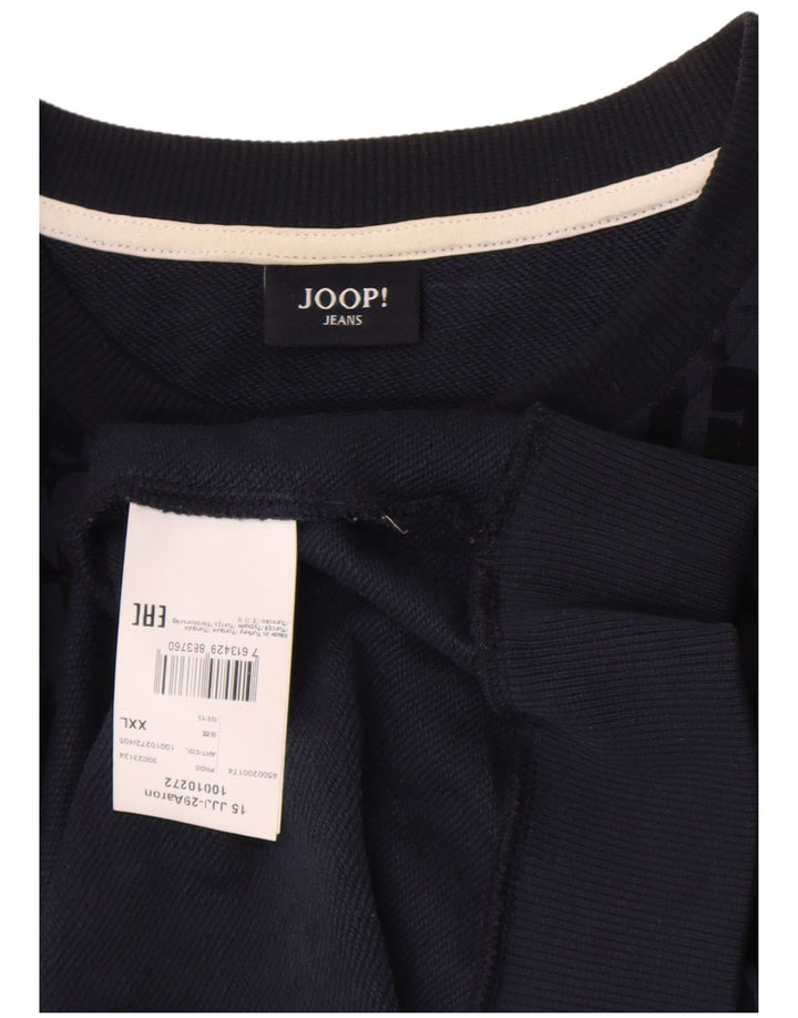 Joop Mens Graphic Sweatshirt Jumper 2XL Navy Blue Cotton