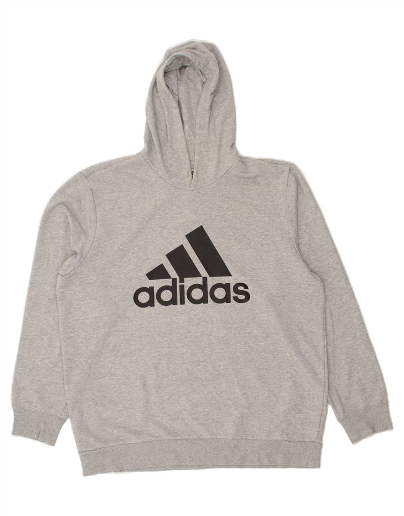 ADIDAS Mens Graphic Hoodie Jumper XL Grey Cotton | Vintage Adidas | Thrift | Second-Hand Adidas | Used Clothing | Messina Hembry 