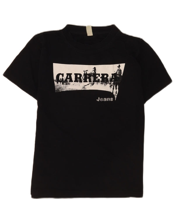 Carrera Boys Graphic T-Shirt Top 11-12 Years Black Cotton