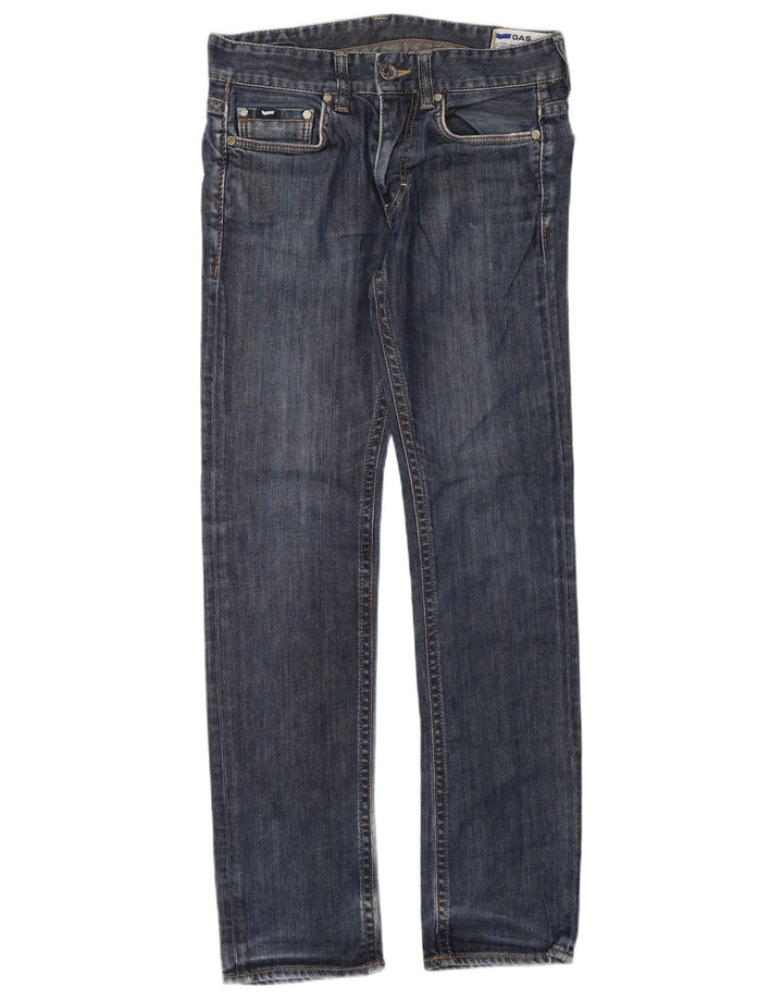 Gas Mens Slim Jeans W31 L34 Blue Cotton
