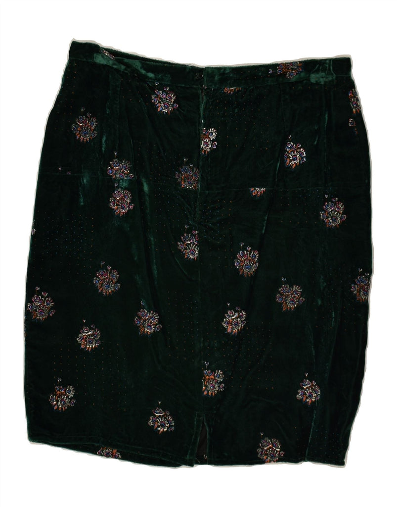 VINTAGE Womens Straight Skirt W30 Medium Green Floral | Vintage Vintage | Thrift | Second-Hand Vintage | Used Clothing | Messina Hembry 